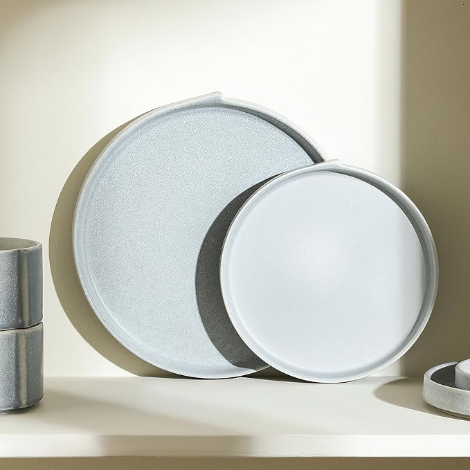 Stone Lain Bao 4-Piece Dinner Plate Set Stoneware, Blue-Grey