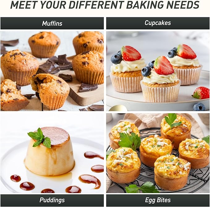 2 Packs 6 Cups Silicone Muffin Pan with Metal Reinforced Frame Jumbo Size Cupcake Pan Tray Egg Bites Silicone Circle Cookie Molds Muffin Tin Tart Pans Large Big Baking Sheet Set for Breakfast