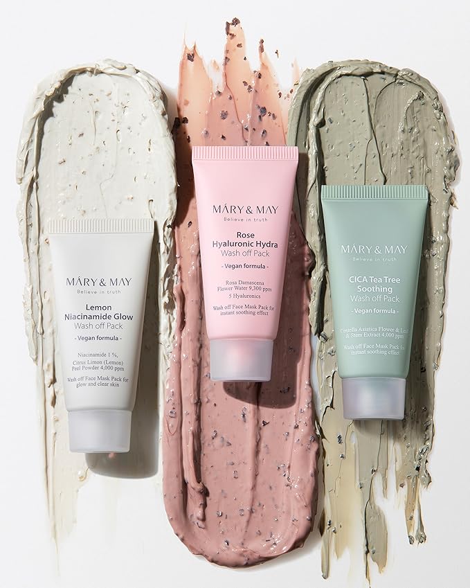 Mary&May CICA TeaTree Soothing Wash off Pack 30g | Centella Asiatica Extract, Tea Tree, Soothing, Pore Care, Trouble Relief, Mask Wash Off | Vegan, EWG Ingredients-BrightBean Baby