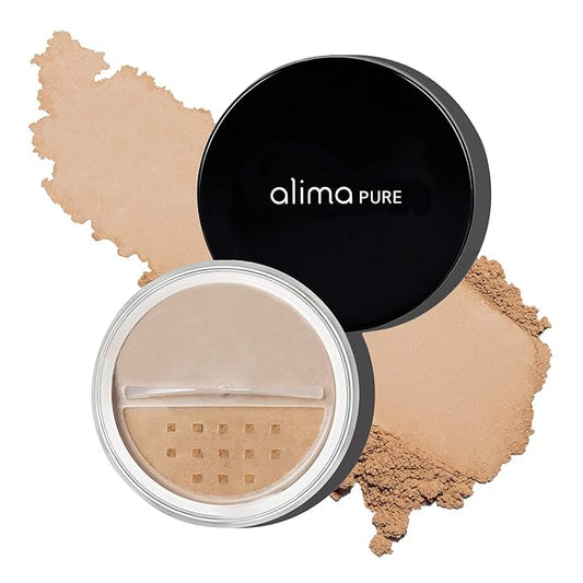 Alima Pure Matte Foundation Loose Mineral Powder Foundation Makeup, Loose Powder Makeup Oil Free Talc Free Powder, Natural Makeup Mineral Foundation Full Coverage Natural Foundation Powder .15 oz/4.5g-BrightBean Baby
