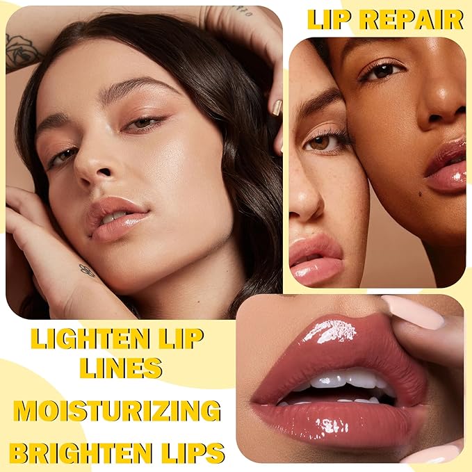 2PCS Lip Balm Honey Pot,Moisturizing Lip Sleep Mask,Prevention Dry and Cracked Overnight Sleeping Lip Mask with Brush,Reduces Lip Lines Long Lasting Hydrating Lip Care Scrubs Exfoliator-BrightBean Baby