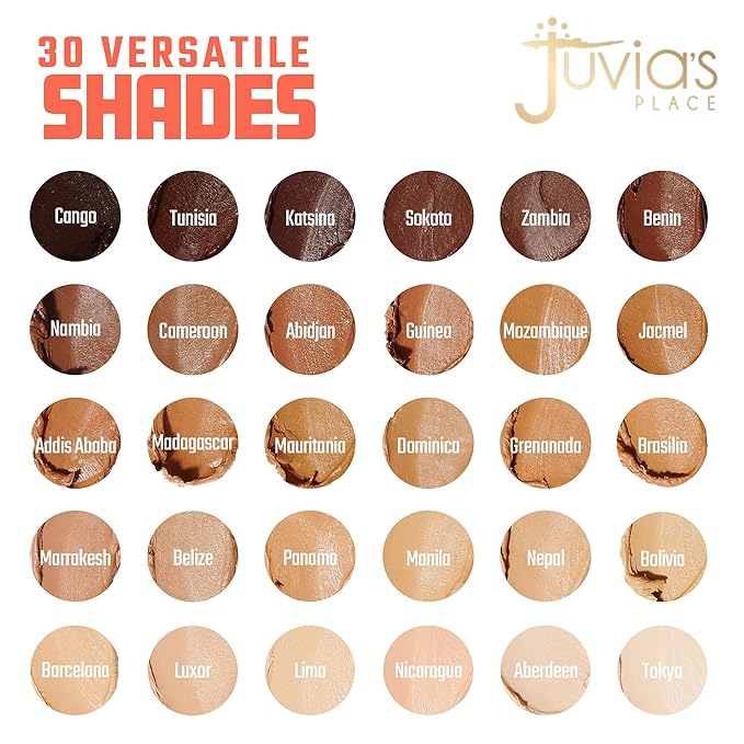 Juvia's Place Shade Stick Foundation, Concealer, Contour, Dominica, Tan w/Golden Undertone, .34 oz-BrightBean Baby
