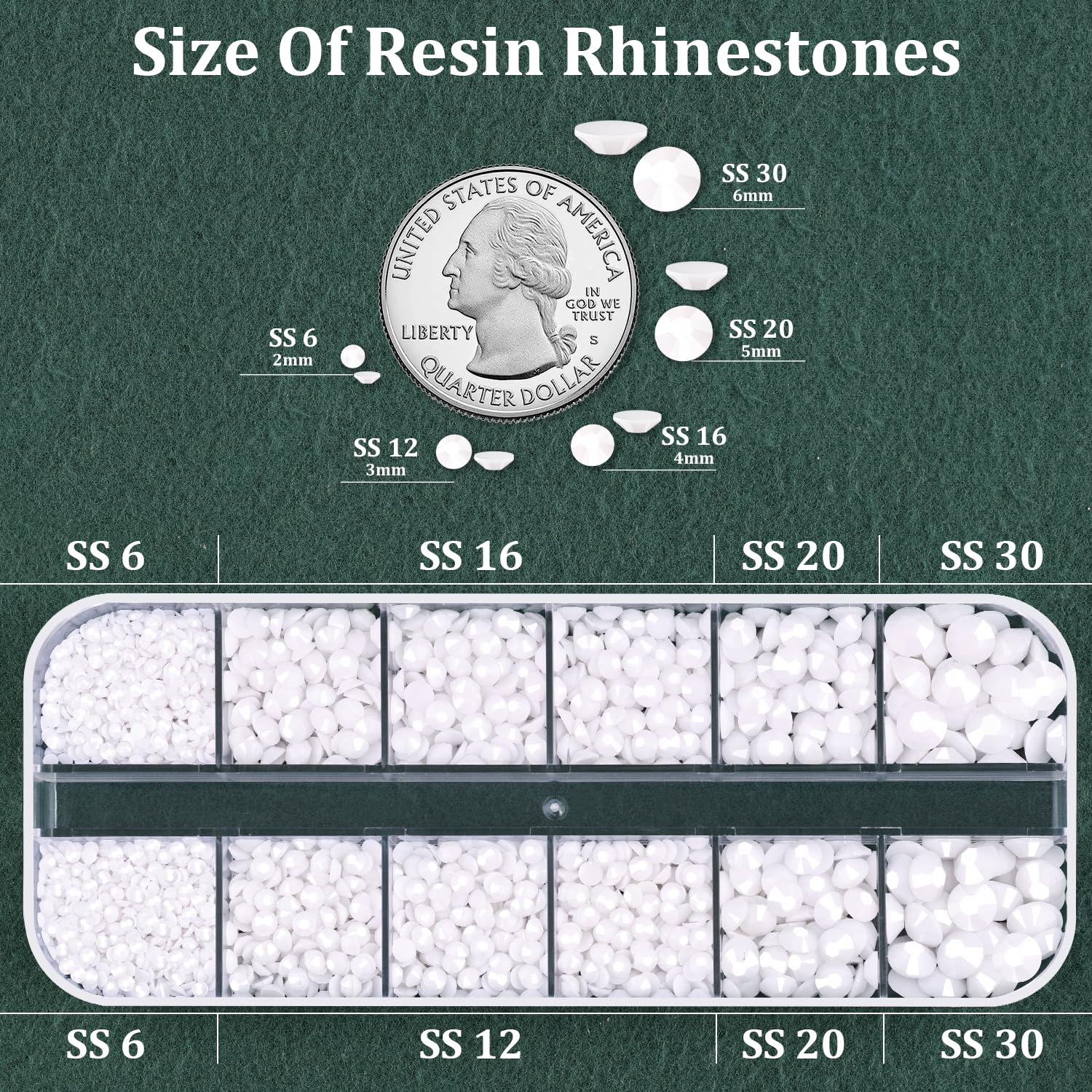 Resin Rhinestones for Crafting with B7000 Jewelry Glue, 1 Box White Flatback Crystals with 3Pcs 10ml Glue for Bedazzling Crafts DIY Nail Art Makeup，Non Hotfix Gems for Clothing Shoes-BrightBean Baby