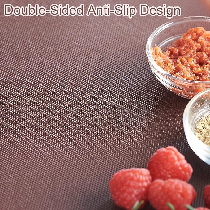 CURTA Cutting Boards for Kitchen, 24" x 18" x 0.5" Brown Color Coded Plastic Commercial Chopping Board Anti Slip Surface Dishwasher Safe