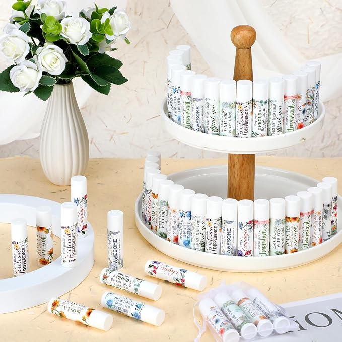 50 Pcs Inspirational Gifts Lip Balms in Bulk Motivational Small Thank You Gifts Wedding Bridal Baby Shower Party Favors Lip Balm for Women Teacher Nurses Coworkers Employees 10 Styles-BrightBean Baby
