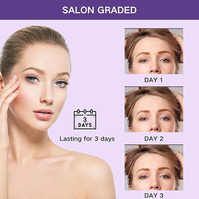 2 Pcs Dark Brown Easy Peel Off Eyebrow Gel, Tattoo Eyebrow Tint, Waterproof & Sweatproof Peel Off Tinted Eyebrow, Long-lasting Natural Color Up to 3 Days, Eyebrow Tattoo for All Skin Types (#01)-BrightBean Baby