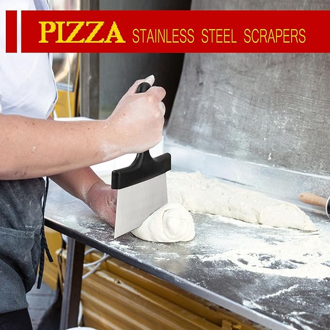 12-inch Hard Anodized Aluminum Pizza Spatula，Set Of 6 Commercial Pizza Oven Utensils, pizza Peel for Indoor & Outdoor Pizza Ovens, Pizza Oven Accessories