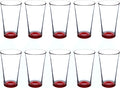 Libbey Pint Glass 16 oz. Set of 10, Bulk Pack - Beer Glasses, Heavy Duty Drinkware - Red