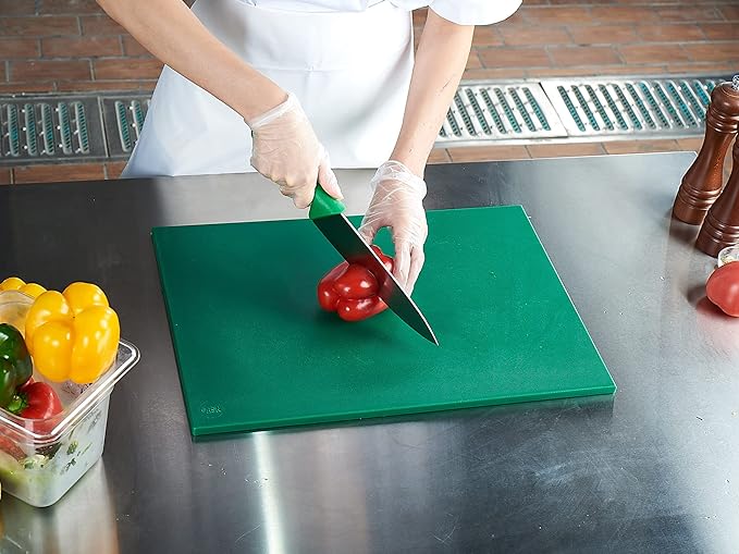 CURTA Cutting Boards for Kitchen, 20" x 14" x 0.5" Green Color Coded Plastic Chopping Board with Anti Slip Surface Dishwasher Safe