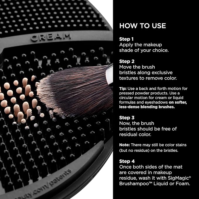 Sigma Switch by Sigma Beauty – Silicone Makeup Brush Cleaner for Switching Shades and Pigments, Switch Cleaning Mat for Superior Makeup Brush Cleaning Mid-Application (Travel Size)-BrightBean Baby