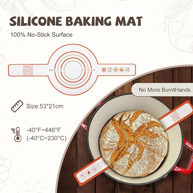 Sourdough Starter Kit, 26PCS Sourdough Bread Baking Supplies, Including a Sourdough Starter Jar (34OZ), Silicone Banneton Bread Proofing Basket Set of 2 (Yellow wood, Oversized glass mouth)