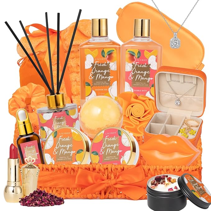 Mothers Day Gifts for Mom - 23-Piece Bath & Body Gift Basket Set for Women, Bath Gift Set, Spa Gift Basket Set with Bath Bomb & More | Christmas Valentine's Birthday Gifts, All Occasion Present-BrightBean Baby