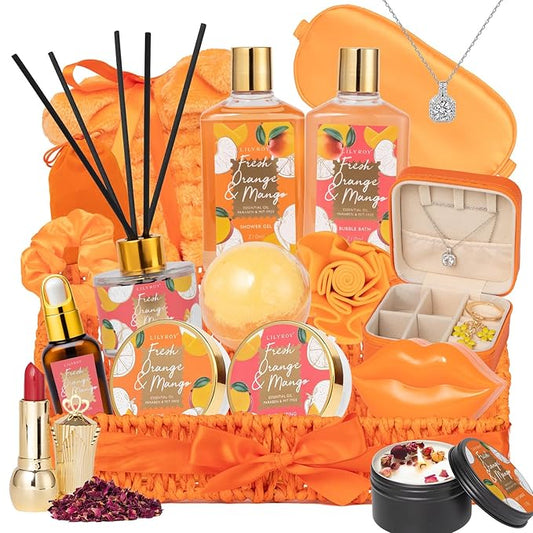 Mothers Day Gifts for Mom - 23-Piece Bath & Body Gift Basket Set for Women, Bath Gift Set, Spa Gift Basket Set with Bath Bomb & More | Christmas Valentine's Birthday Gifts, All Occasion Present-BrightBean Baby