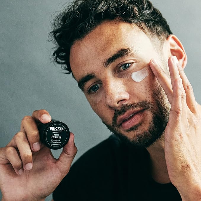 Brickell Men's Complete Defense Anti Aging Routine, Night Face Cream, Vitamin C Day and Night Serum, Facial Moisturizer w/SPF and Eye Cream, Natural and Organic, Unscented-BrightBean Baby