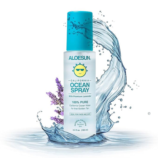 Ocean Spray | Pure California Sea Salt Water Face Mist Infused with Organic Lavender Essential Oil for Tanning | Hair & Scalp Exfoliating Solution | Facial Moisturizer | Travel Size 3.4 Fl Oz-BrightBean Baby