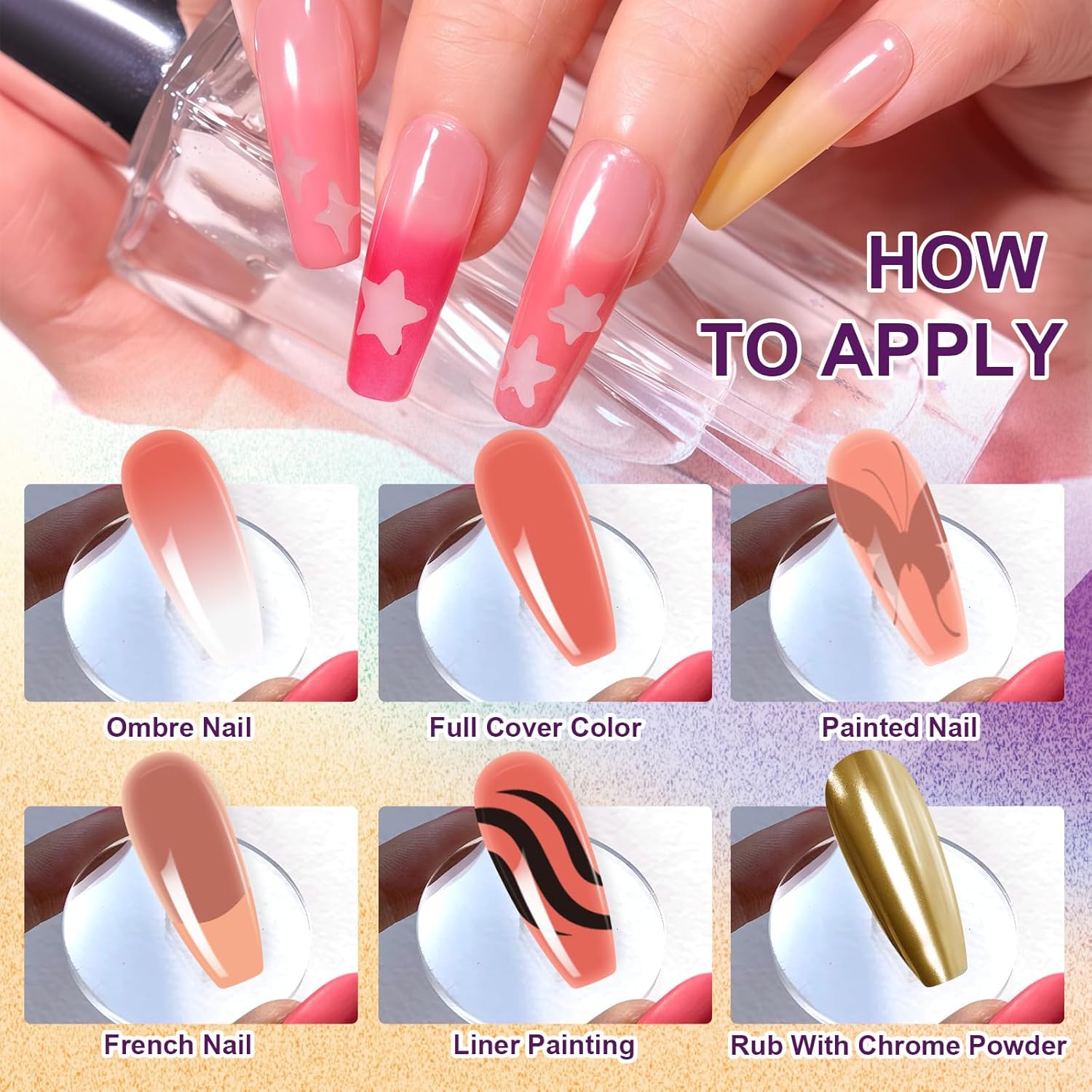 Gradient Painting Gel, 9 Colors Ombre Gel Nail Polish Nude Pink for Pigment Pat Nails Aura Nails French Manicure Long Lasting Home Salon DIY Nail Art Terracotta Blush-BrightBean Baby