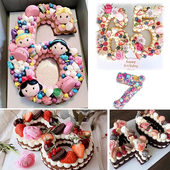 Ducodocu Large Silicone Number Cake Mould 3D Novelty Cake Pan DIY Baking Mold for Birthday Anniversary Number of 6