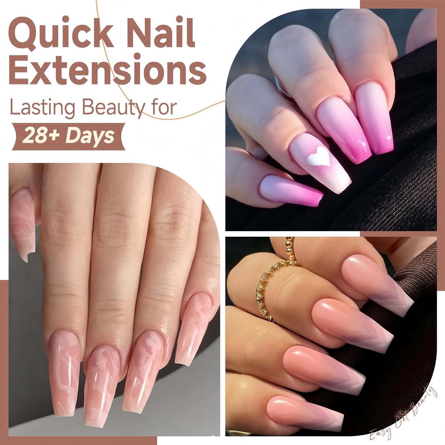 UNA GELLA Medium Coffin Nails Tips 504pcs - Gel Nail Tips Coffin Acrylic Full Cover Pre-buff Soft Gel Nail Tips Half Matte For Nail Extension Home DIY Salon 12 Sizes-BrightBean Baby