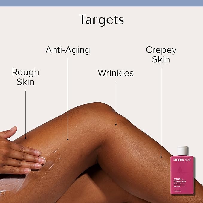 Medix 5.5 Retinol Body Lotion Firming Moisturizer | Crepey Skin Care Treatment | Retinol Body Cream | Firming Cream Targets Look Of Crepe Skin, Wrinkles, & Sagging, 3 Fl Oz Travel Size, 3-Pack-BrightBean Baby