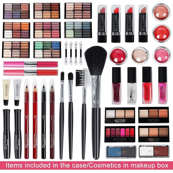 All In One Makeup Kit Multi-Purpose Combination Makeup Surprise Gift Set Beauty Full Makeup Essential Starter Kit, Compact and Lightweight Design for Girls Women and Make Up Beginners-BrightBean Baby