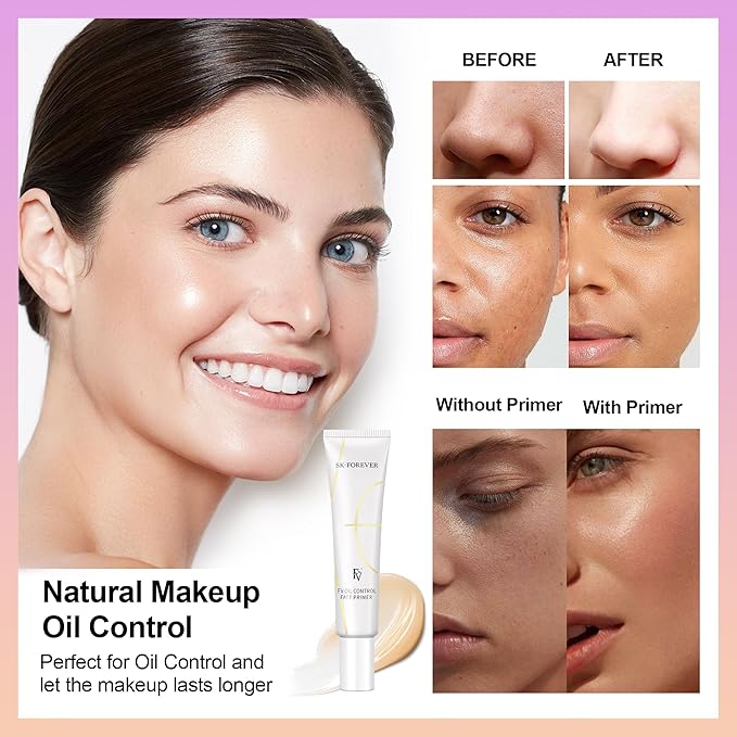 FV Oil-Control Primer, Long-Lasting Hydrating Formula with Matte Finish for Daily Use, Pore-Minimizing, Smooth Texture for Oily Skin (Oil Control)-BrightBean Baby