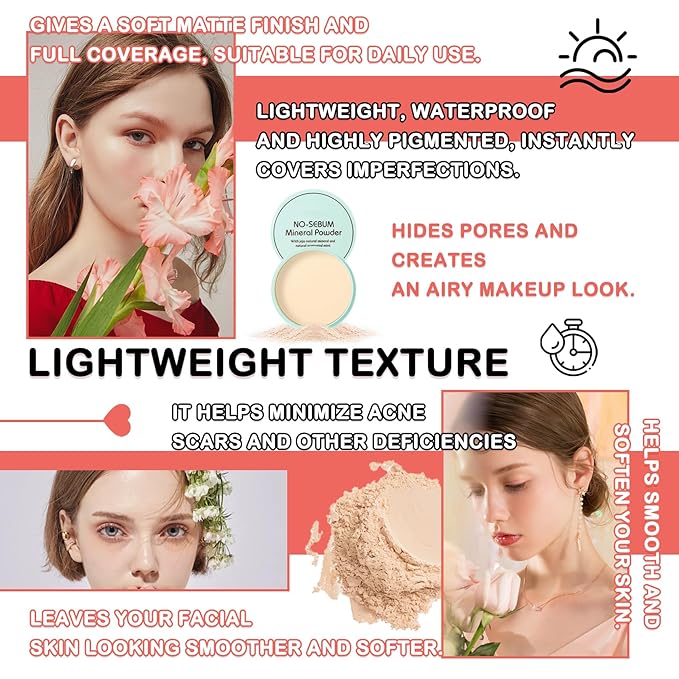 Mushroom Head Air Cushion CC Cream Full Coverage Liquid Foundation Set,Oil Control Concealer Lasting Moisturizing BB Cream,Loose Setting Face Powder Moisturizer Base Primer Makeup with Makeup Sponge-BrightBean Baby