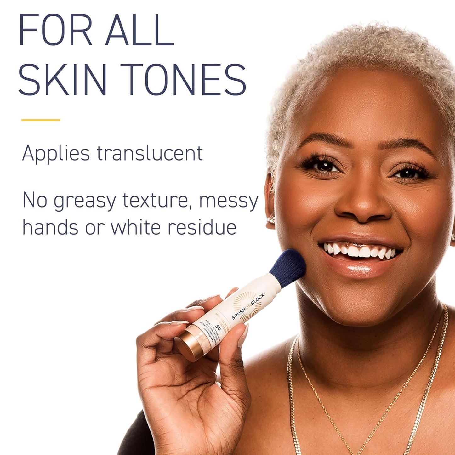 Brush On Block SPF 50 Mineral Powder Sunscreen, Translucent, Broad Spectrum, Water Resistant Face Protection, For All Skin Tones & Types, Reef Friendly, Mfg in USA-BrightBean Baby