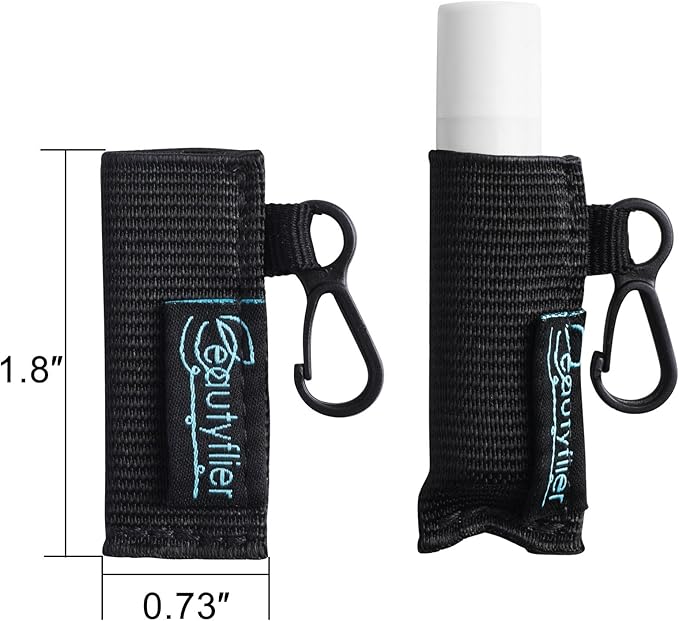 Beautyflier Cute Elastic Lip Balm Holder Keychain, Lipstick Sleeve Chapstick Sleeve Holder for Burts Bees Chapstick-BrightBean Baby