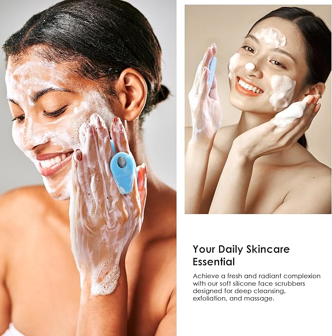 6 Pack INNERNEED Silicone Face Scrubber for Deep Cleansing and Exfoliation – Soft Facial Cleansing Brush, Gentle for All Skin Types, Blackhead & Acne Pore Care-BrightBean Baby