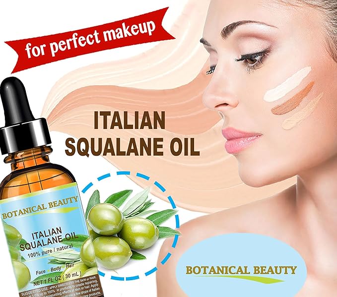 SQUALANE Italian Olive. 100% Pure Natural Undiluted Oil. 2 fl.oz- 60ml. 100% Ultra-Pure Moisturizer for Face, Skin, Body, Hair. Reliable 24/7 skincare protection-BrightBean Baby