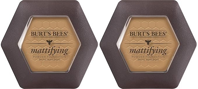 Burts Bees 100% Natural Mattifying Powder Foundation, Nutmeg - 0.3 Ounce (Pack of 2)-BrightBean Baby