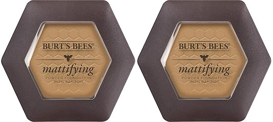Burts Bees 100% Natural Mattifying Powder Foundation, Nutmeg - 0.3 Ounce (Pack of 2)-BrightBean Baby