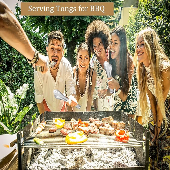 Sunenlyst Buffet Serving Tongs, 6Pcs Kitchen Tongs Mini Serving Utensil Tongs for Food Ice Salad Buffet Barbecue Cookies, Food Tong Small tongs for Appetizers, Tea, Coffee Bar