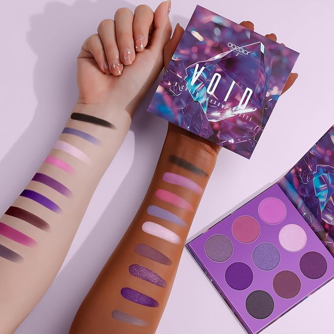 docolor Eyeshadow 9 Colors Purple Eyeshadow Palette High Pigmented Blendable Matte & Glitter Shimmer Finishes, Long Lasting Mauve Eye Makeup for Christmas Party Music Festivals-BrightBean Baby