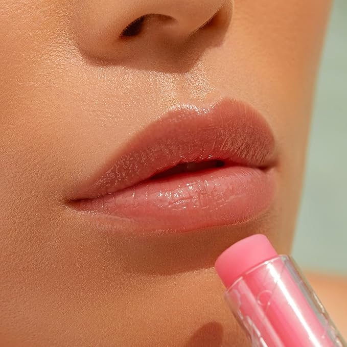 wet n wild Perfect Pout So Pouty Shine Tinted Lip Balm Peach Flavored, Hyaluronic Acid, Vegan Collagen, Moisturizing For Dry Lip Care, Pink (Pack of 2)-BrightBean Baby