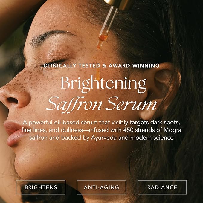 Brightening Saffron Serum - Discoloration Correcting Face Serum, Dark Spot Corrector, Vitamin C Alternative & Hyperpigmentation Treatment - Leaves Skin with a Healthy Glow (1 oz)-BrightBean Baby