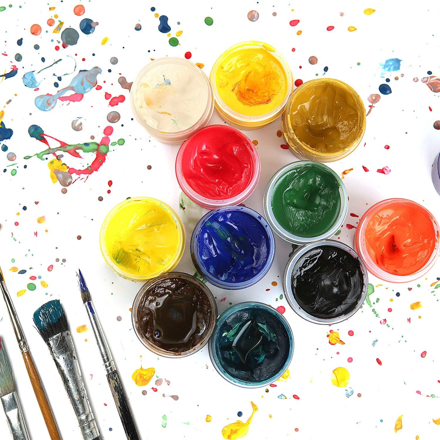 SATINIOR 100 Pcs Plastic Jars with Lids Small Containers Lids Wide Mouth Small Plastic Containers for Lotion Cream Rhinestones Body Butters Travel Storage(10 oz,White)-BrightBean Baby