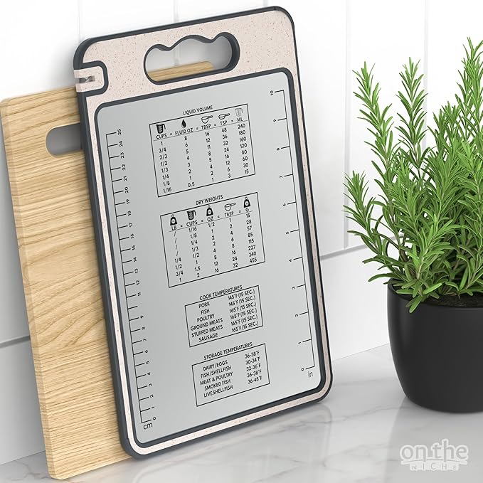 304 Stainless Steel Cutting Board – Double-Sided Kitchen Chopping Board with Wheat Straw PP, Built-in Knife Sharpener, Juice Grooves, Garlic & Ginger Grater, Handle – 14.37 x 9.84 in