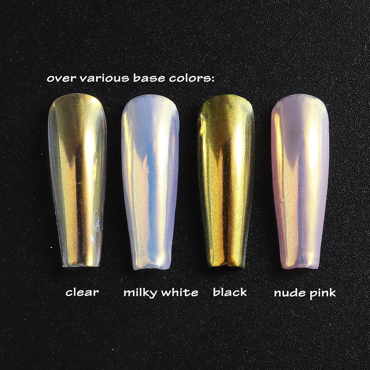 Unicorn Chrome Nail Powder, 1 Box Gold Aurora Powder, Iridescent Chrome Powder Metallic Mirror Effect Pigment, Fairy Powder Mermaid Glitter Dust Shell Pearl Nail Cromer Powder Manicure Dust-BrightBean Baby