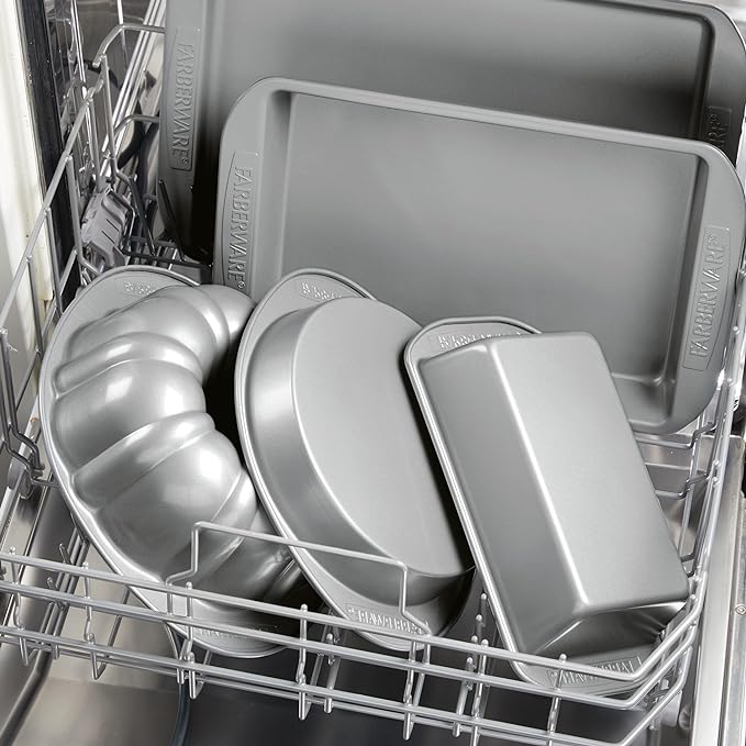 Farberware Nonstick Bakeware Baking Pan With Lid / Nonstick Cake Pan With Lid, Rectangle - 9 Inch x 13 Inch, Gray