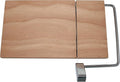 SlidingSusan Cheese Cutting Board - 11” Beech Wood with Silver Stainless Steel Slicer - Charcuterie Block for Hard & Soft Cheeses, Butter, Meat – Heavy Duty Handheld Kitchen Tool