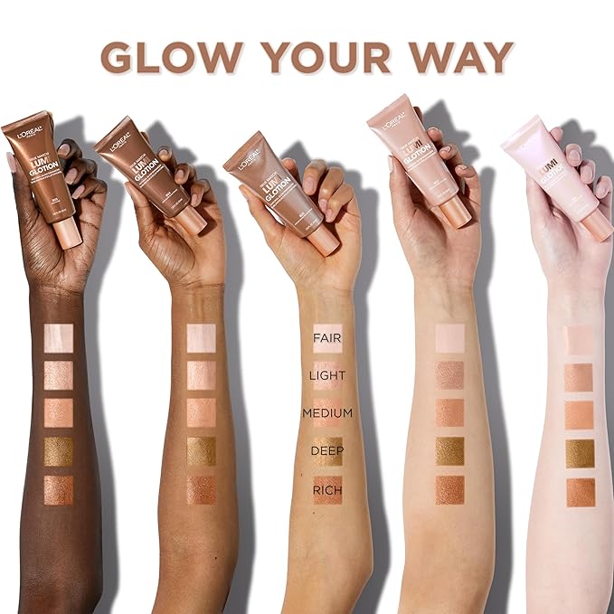 L'Oreal Paris Makeup True Match Lumi Glotion, Natural Glow Enhancer, Illuminator Highlighter, Bronzing Drops For a Sun-Kissed Glow, 903 Medium-BrightBean Baby