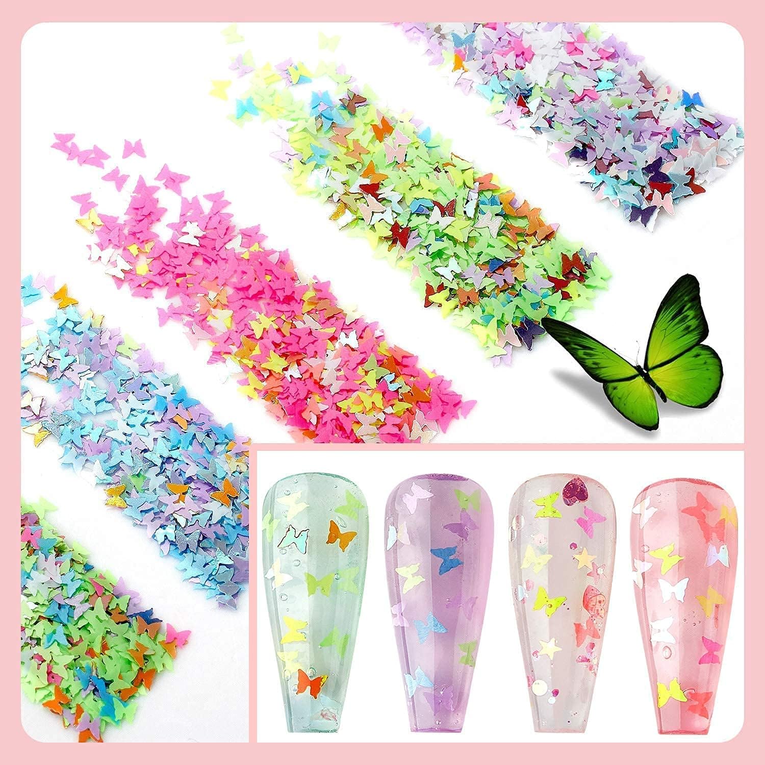 Makartt Nail Decoration Set, 4 Boxes Glitter Sequins & Rhinestones for Spring, Summer, Nail Art, DIY Nail Decoration Accessories Kit-BrightBean Baby