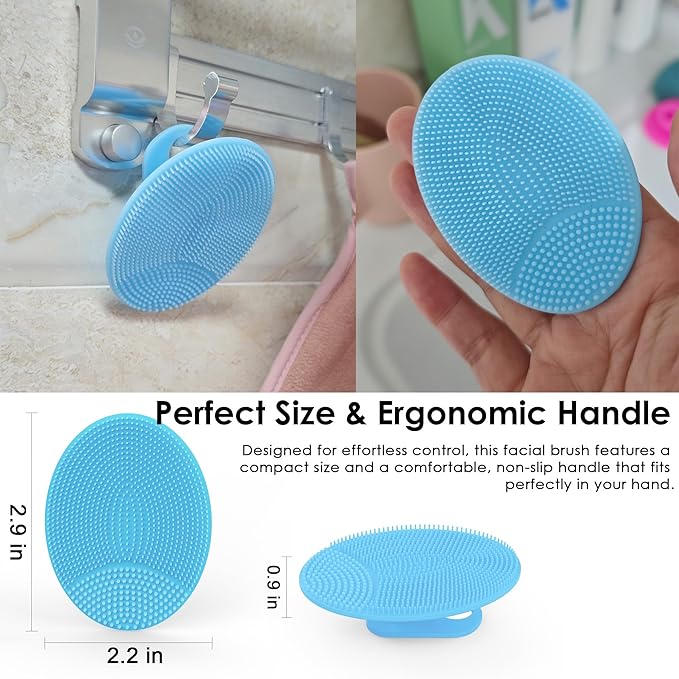 4 Pack INNERNEED Silicone Face Scrubber for Deep Cleansing and Exfoliation – Soft Facial Cleansing Brush, Gentle for All Skin Types, Blackhead Remover, Portable-BrightBean Baby