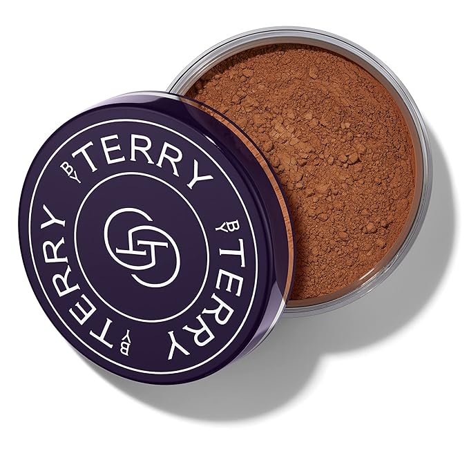 By Terry Hyaluronic Tinted Hydra-Powder, Non-Drying Loose Face Setting Powder, Blur Imperfections & Mattify, Dark, 0.35 oz-BrightBean Baby