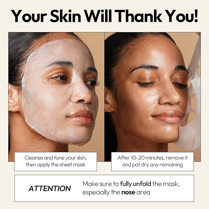 LAPCOS Skin Barrier Repair Sheet Mask Variety Pack – Escargot, Cica, Ceramide, Honey 4 Types of Face Mask Set – Daily Korean Skin Care w/Snail Mucin, Centella Asiatica & Niacinamide (12 ea)-BrightBean Baby