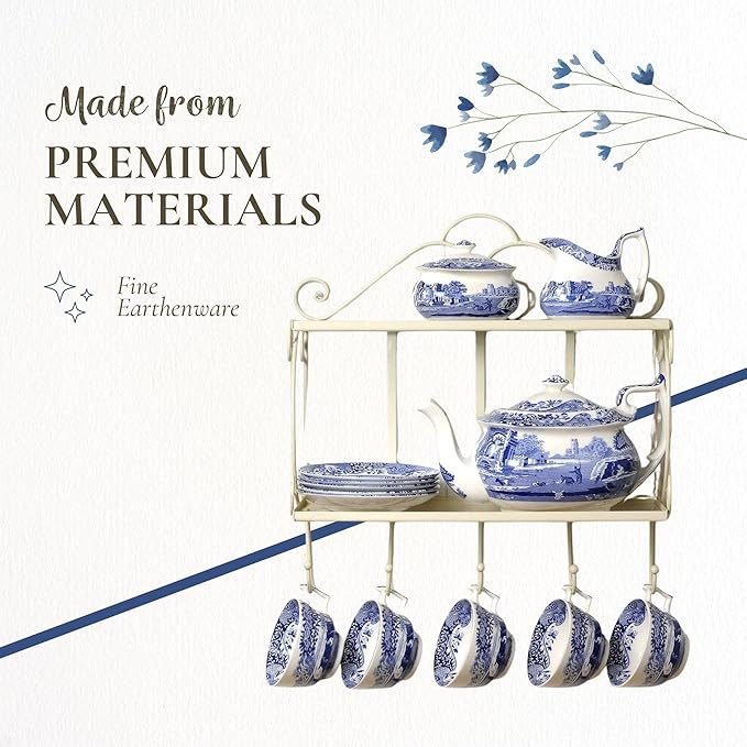 Spode Blue Italian Dip Bowl Set of 3-5-Inch Porcelain Bowls with Oriental Design, Dishwasher & Microwave Safe Tableware for Dip, Side, Appetizers, Dessert - Blue & White Dinnerware