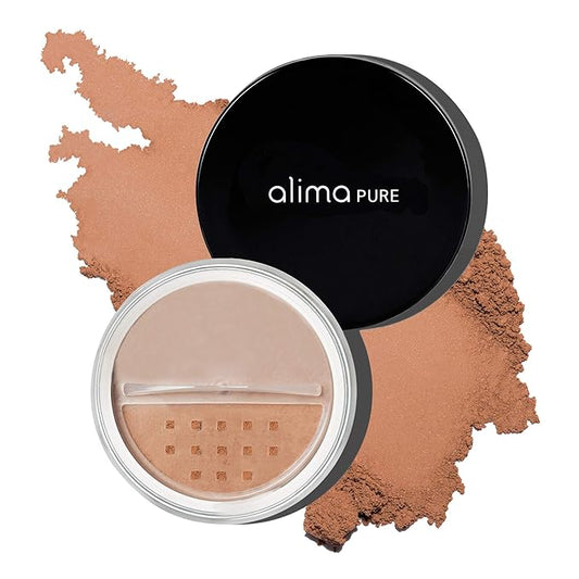 Alima Pure Matte Foundation Loose Mineral Powder Foundation Makeup, Loose Powder Makeup Oil Free Talc Free Powder, Natural Makeup Mineral Foundation Full Coverage Natural Foundation Powder .15 oz/4.5g-BrightBean Baby