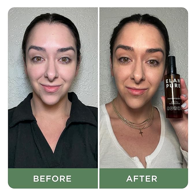 Face Tanning Mist, Organic Ingredients, Sunless Self Tanner, Bronzing, Hydrating, Steak-Free, Long Lasting Glow-BrightBean Baby