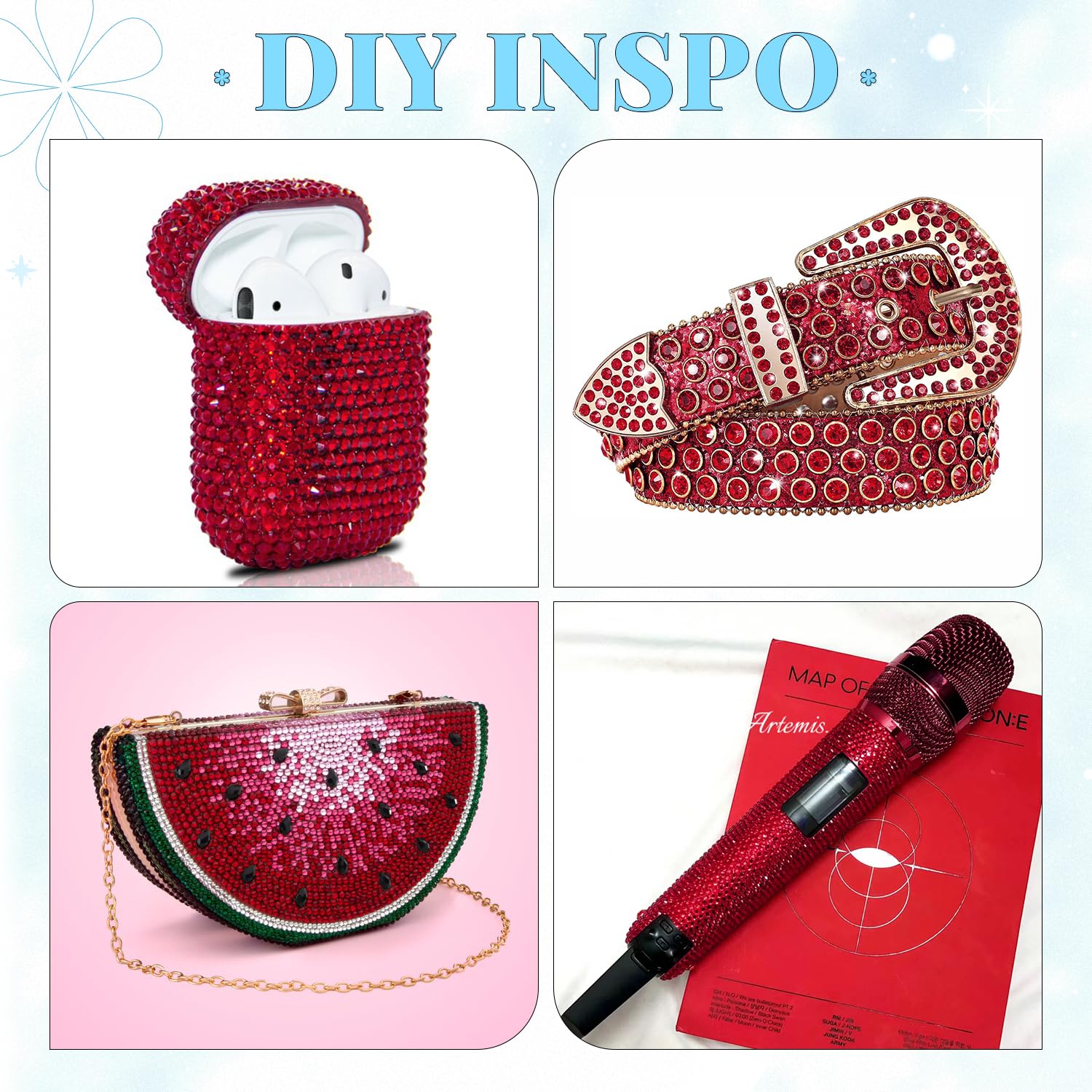 6000Pcs Resin Rhinestones for Bedazzling with 3Pcs B7000 Jewelry Glue, 1 Box Dark Red Flatback Rhinestones for Crafting Crafts DIY, Crystals Gems for Clothing Shoes Tumblers Nail Art Makeup-BrightBean Baby